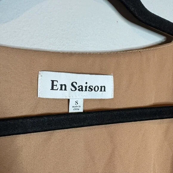 En Saison Tan Polkadot Desiree Organza Mini Dress - Picture 4 of 6